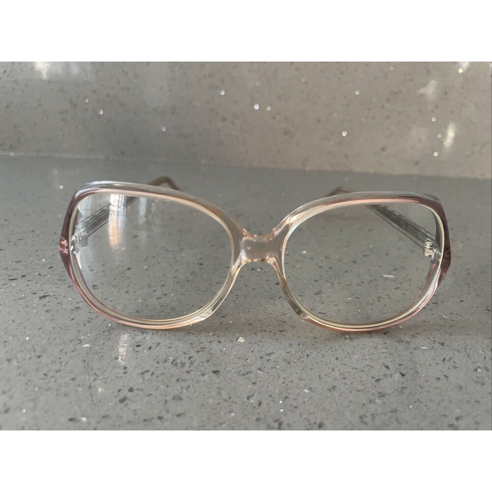 Vintage 1970s Allusions Coral Blue Acetate Eyeglasses Frames ONLY 130 USA